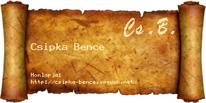 Csipka Bence névjegykártya