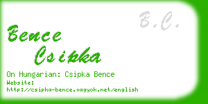 bence csipka business card